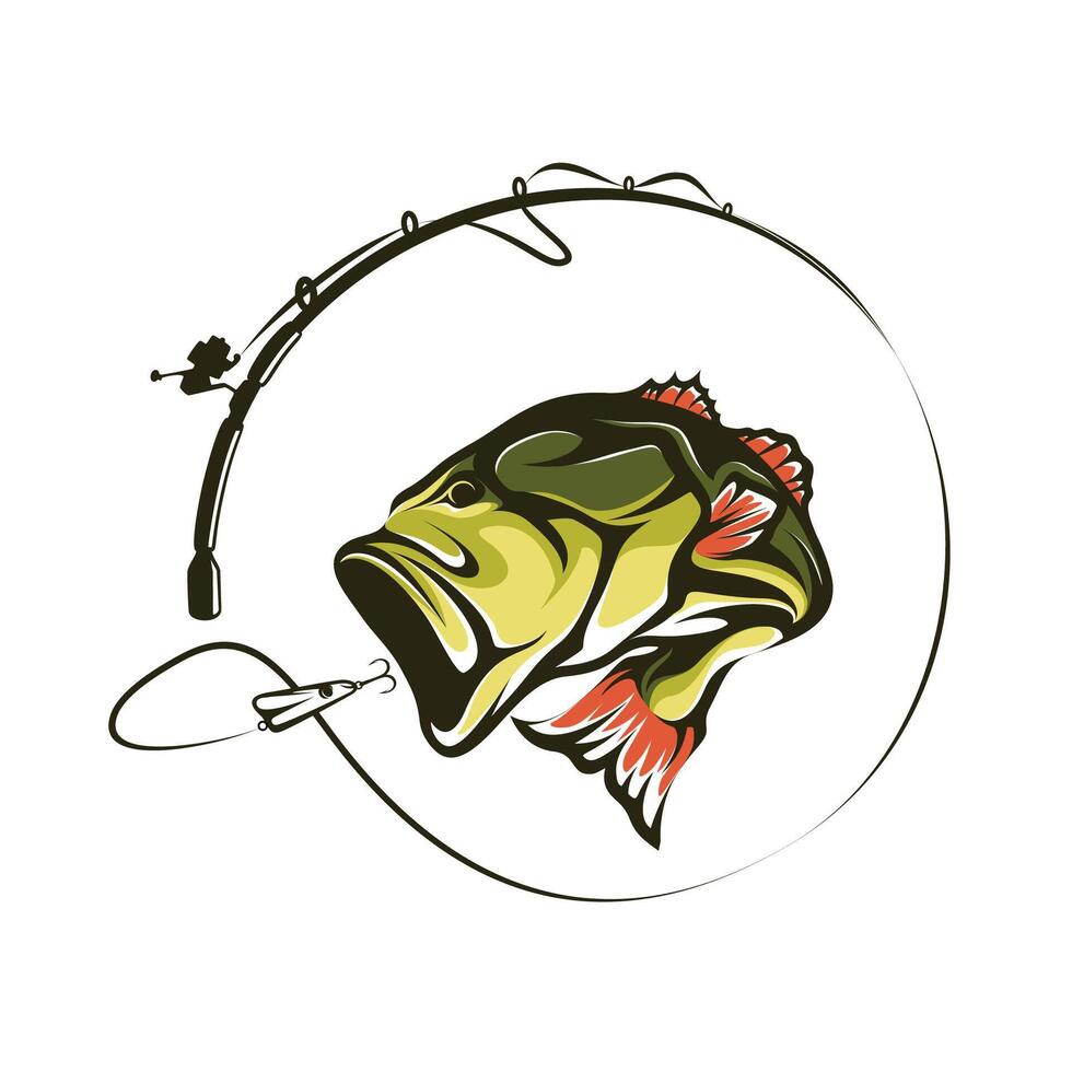 pesca torneo logo modello vettore. pesce salto illustrazione logo design vettore