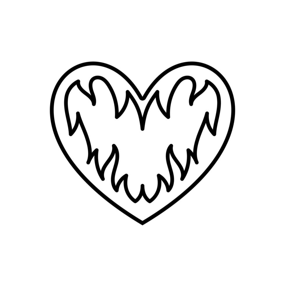 vettore schema Immagine di un' cuore nel retrò stile. tatuaggio design. freddo etichetta nel il stile di il anni 90 00s. moderno gioventù sottocultura.