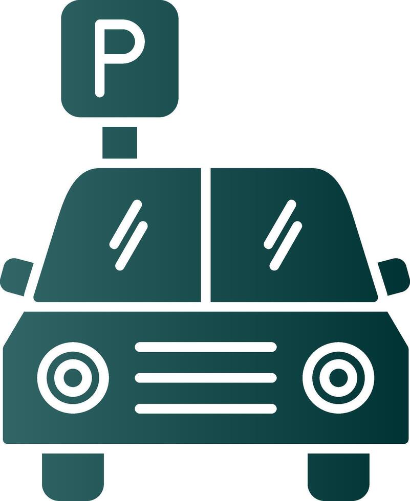 parcheggio glifo pendenza icona vettore