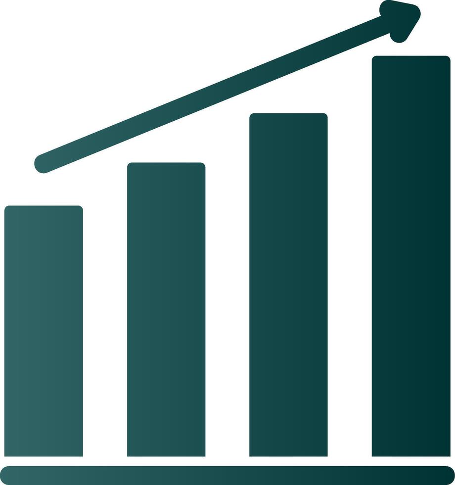 bar grafico glifo pendenza icona vettore