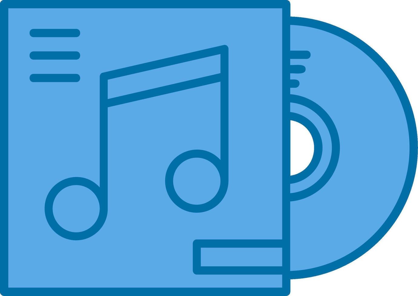 CD copertina blu linea pieno icona vettore