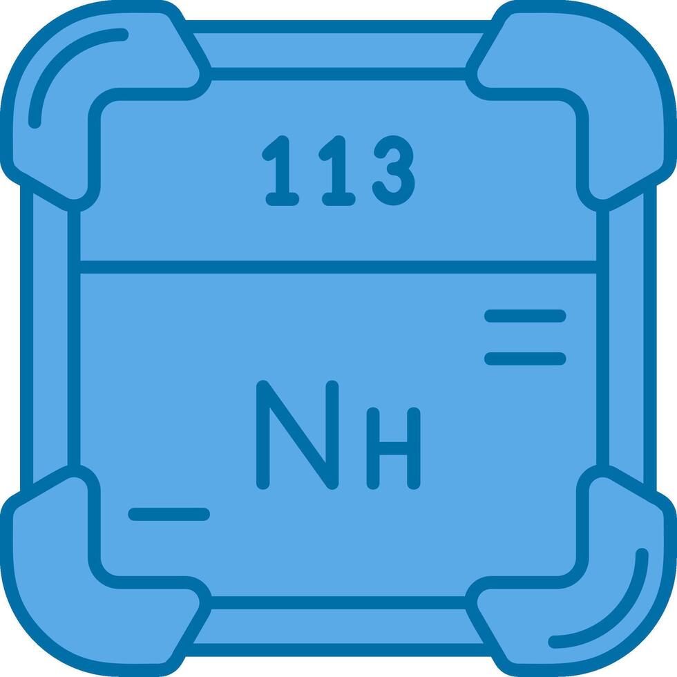 nihonium blu linea pieno icona vettore