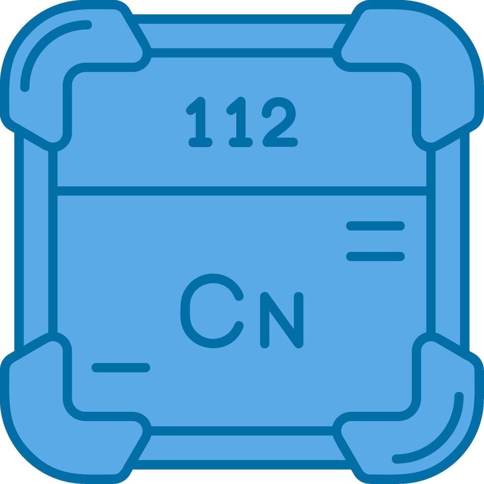copernicium blu linea pieno icona vettore