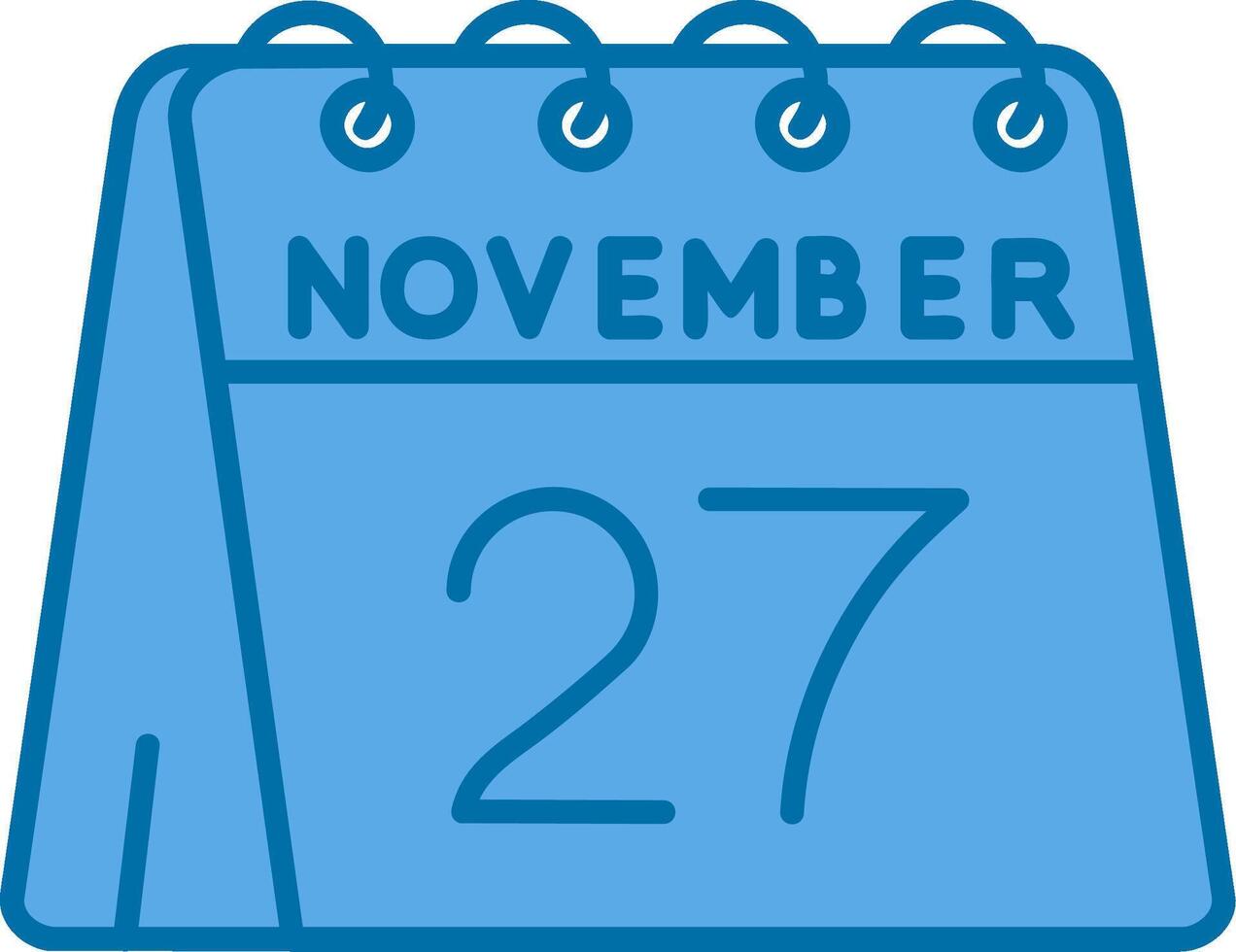 27th di novembre blu linea pieno icona vettore