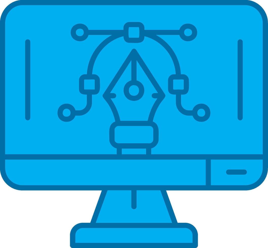 grafico editore blu linea pieno icona vettore