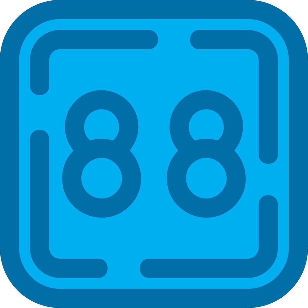ottanta otto blu linea pieno icona vettore