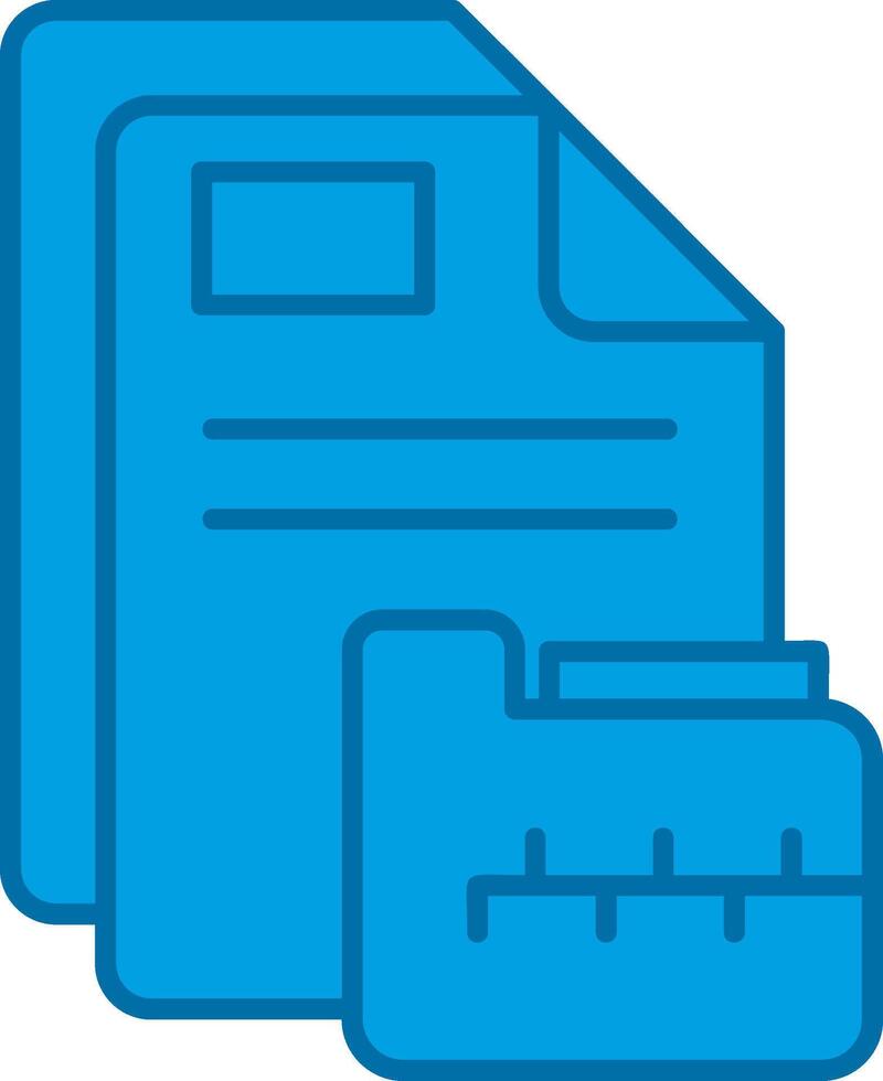 archivio blu linea pieno icona vettore