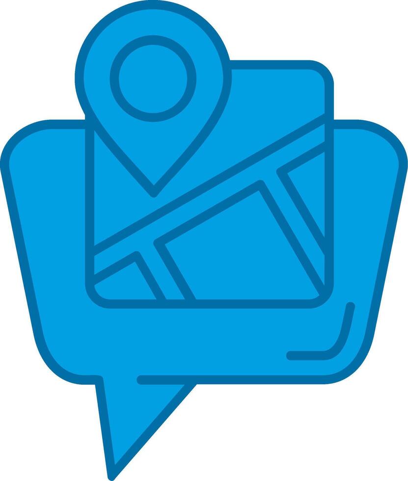 carta geografica Posizione blu linea pieno icona vettore