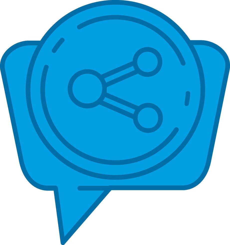Condividere blu linea pieno icona vettore