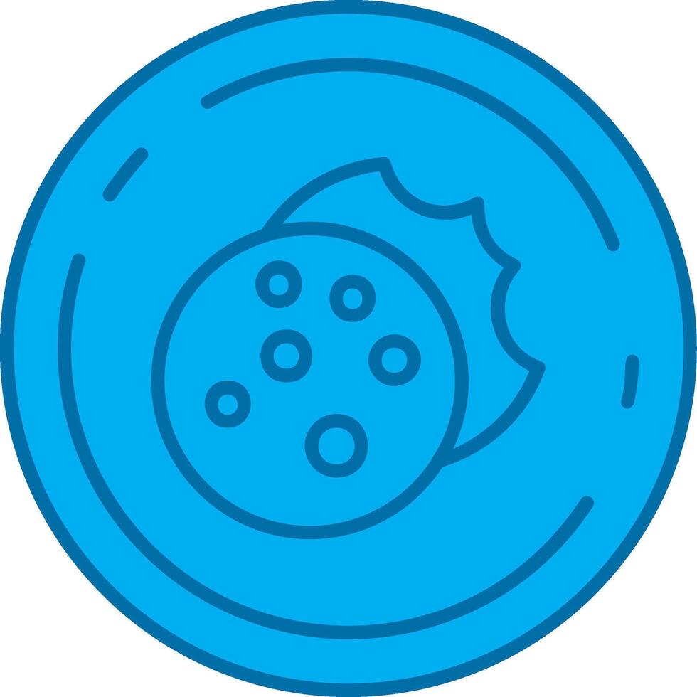 biscotto blu linea pieno icona vettore