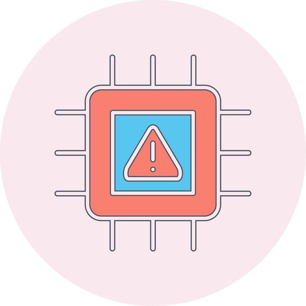 processore warning vettore icona