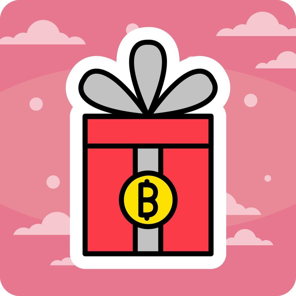 regalo bitcoin vettore icona