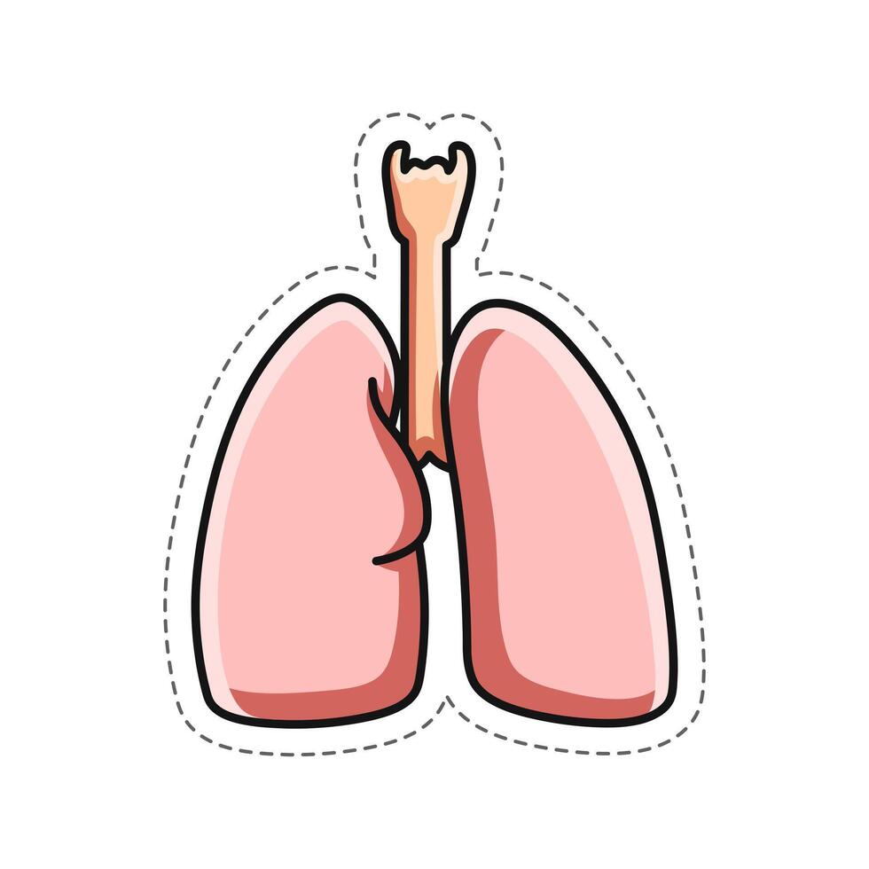gratuito vettore, scarabocchio illustrazione di il umano polmoni etichetta vettore