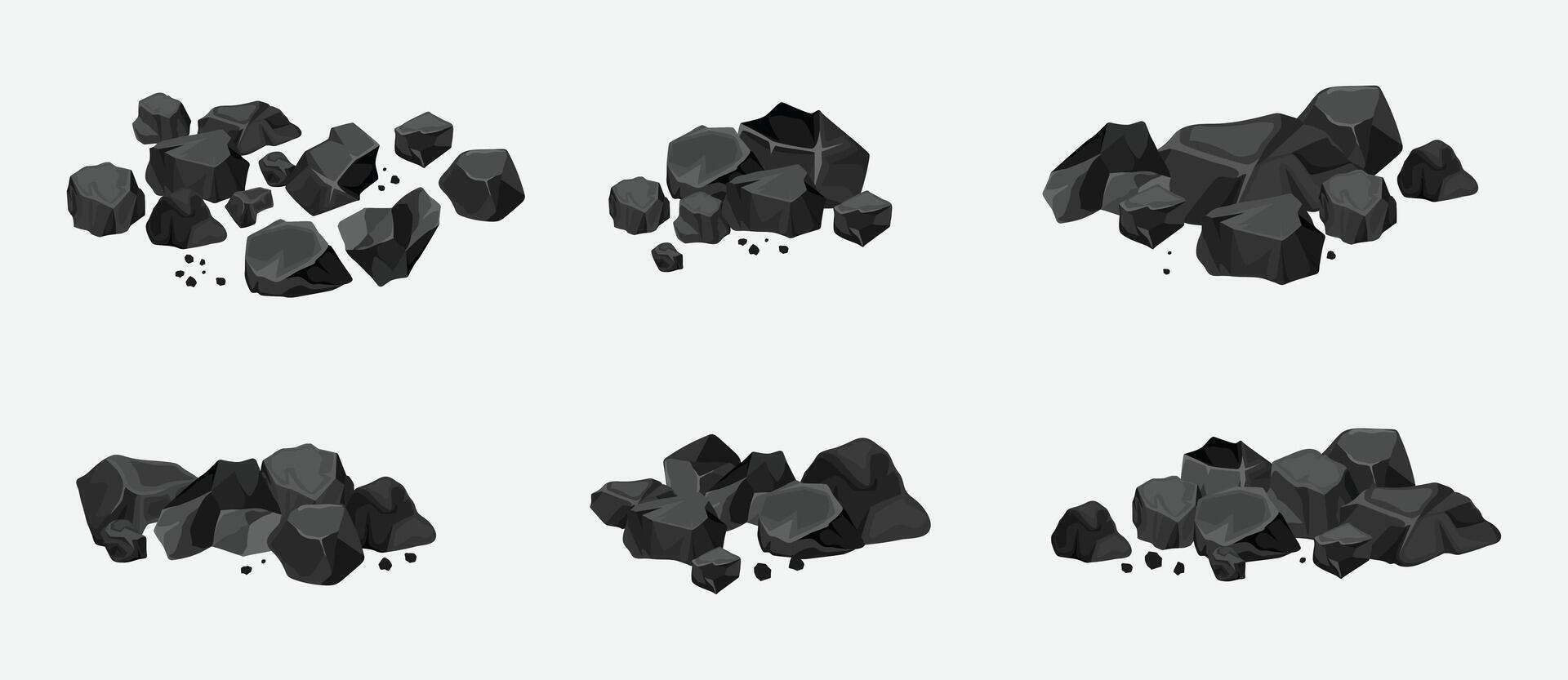 impostato di mucchio di termico carbone isolato cartone animato vettore