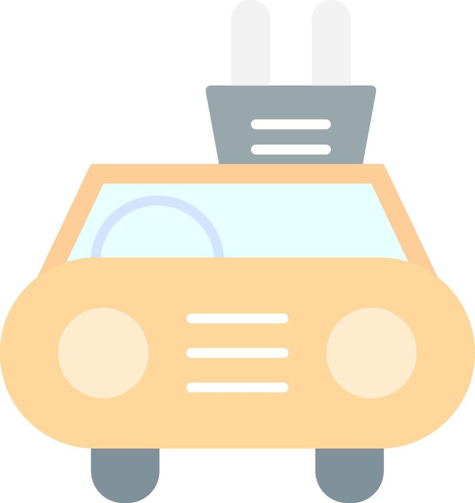 elettrico auto piatto leggero icona vettore