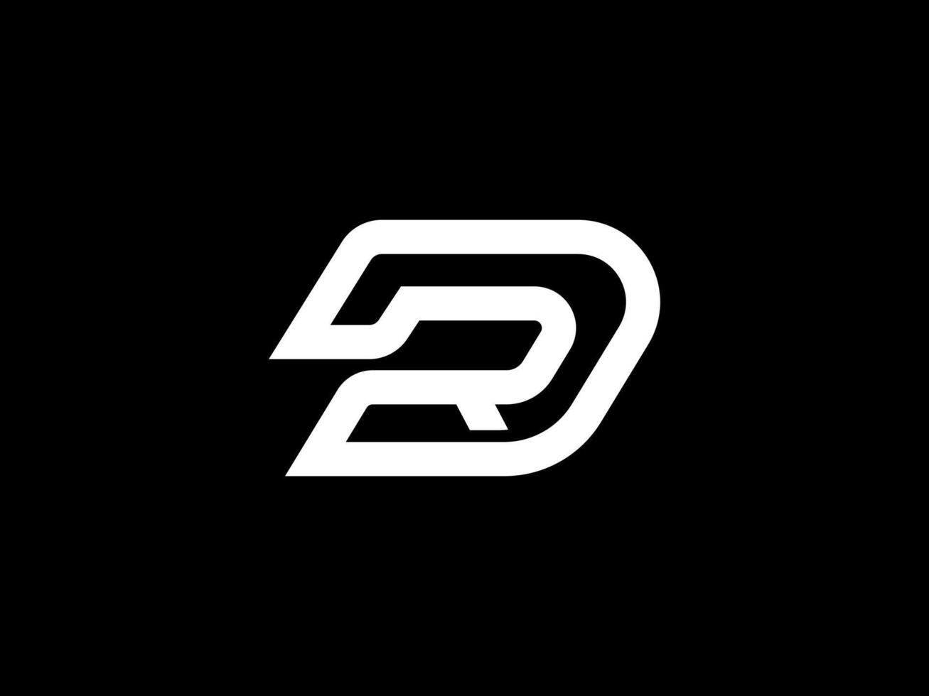dr iniziale lettera, rd monogramma, per logo azienda e icona attività commerciale, con isolato nero sfondo. vettore