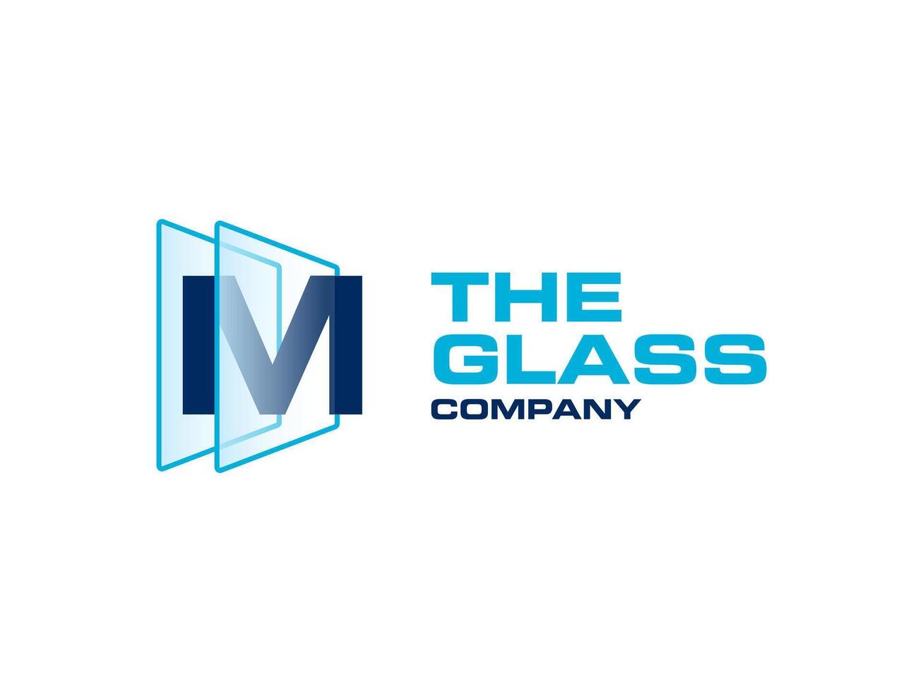 creativo lettera m bicchiere per azienda logo, lettera attraverso cristallo bicchiere lavori simbolo vettore