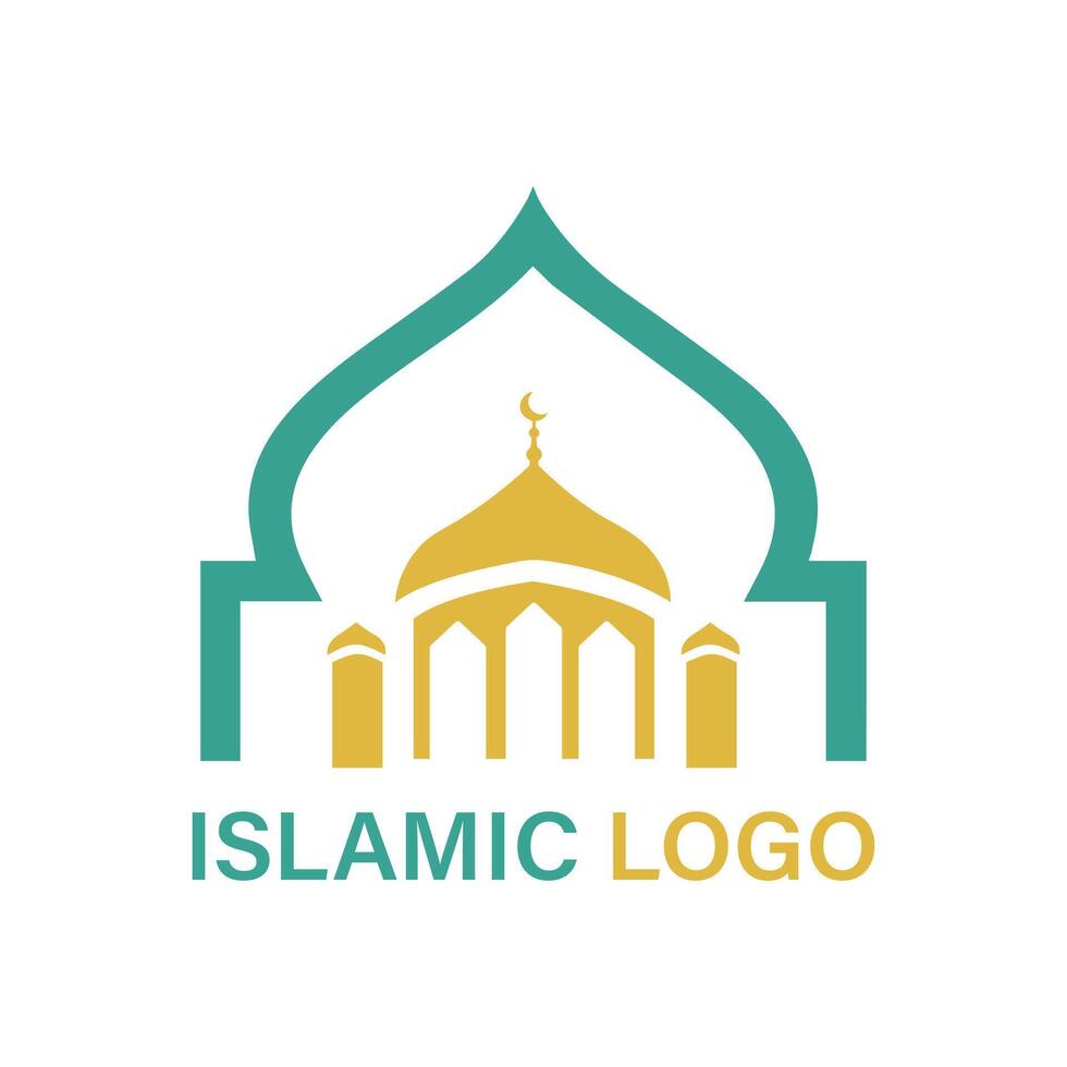 islamico logo modello, nastro islamico cupola palazzo logo design modello. moschea logo idee. ispirazione logo design. modello vettore illustrazione.