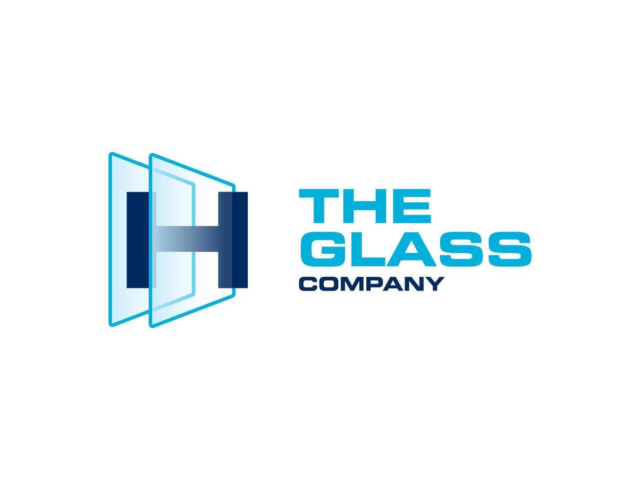 creativo lettera h bicchiere per azienda logo, lettera attraverso cristallo bicchiere lavori simbolo vettore