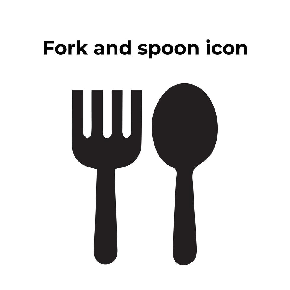 un' vettore impostato di un' forchetta e cucchiaio icona su un' bianca sfondo