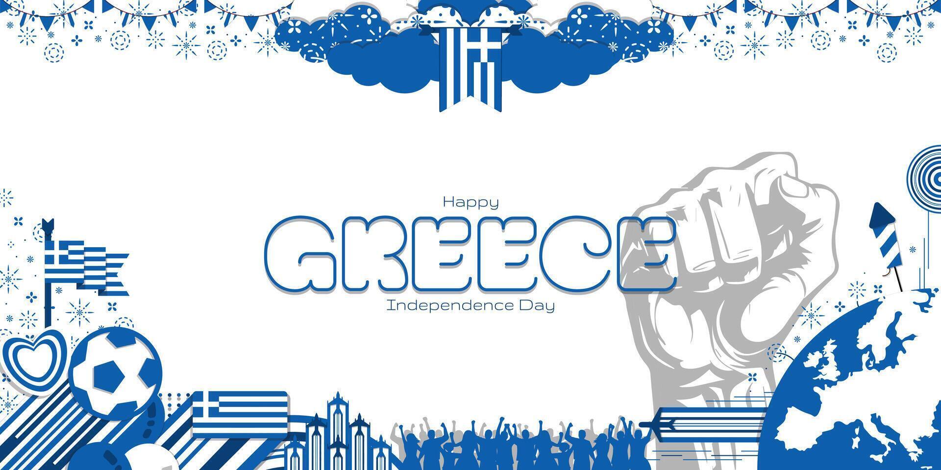 contento indipendenza giorno di Grecia, illustrazione sfondo design vettore