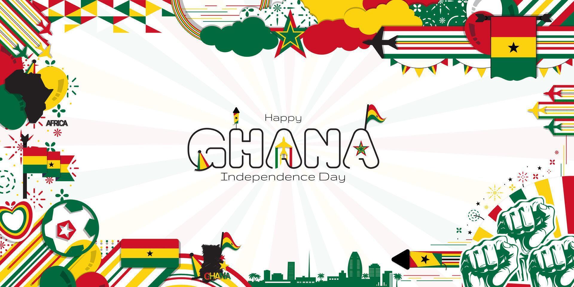 contento indipendenza giorno di Ghana, illustrazione sfondo design vettore