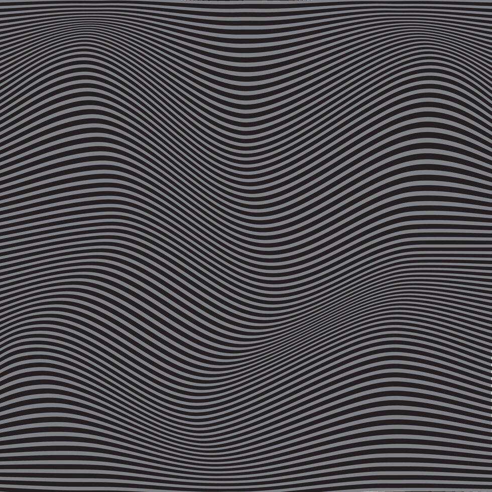 astratto nero colore orizzontale magro linea ondulato modello su grigio sfondo vettore