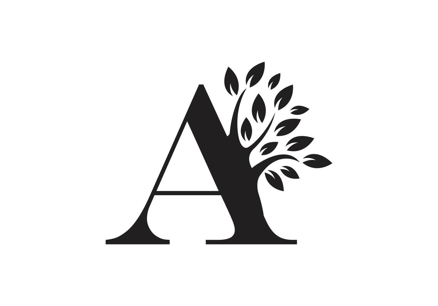 lettera e albero logo design per il tuo attività commerciale vettore