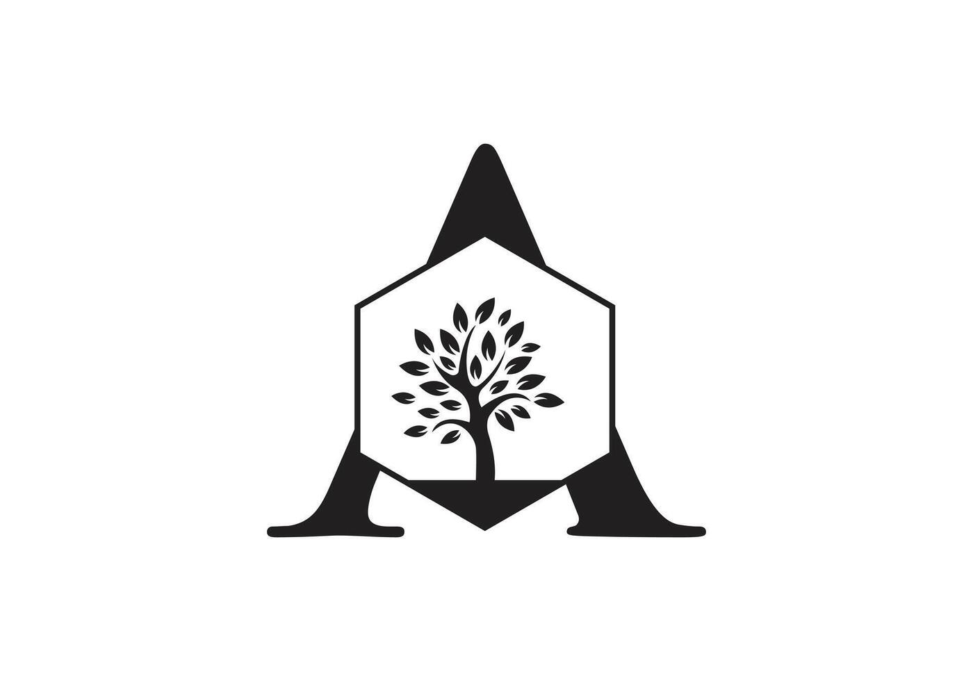 lettera e albero logo design per il tuo attività commerciale vettore