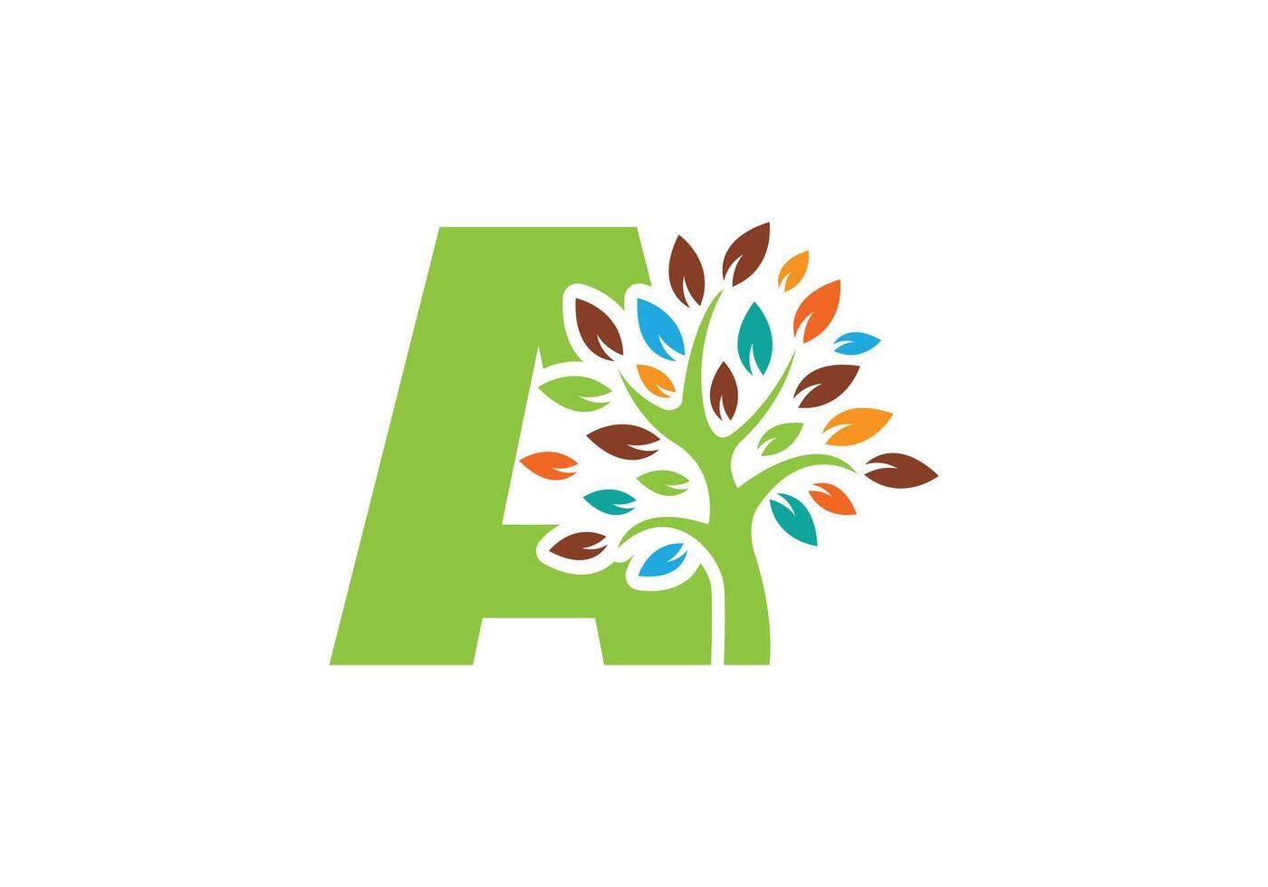 lettera e albero logo design per il tuo attività commerciale vettore