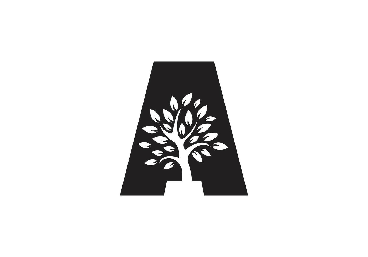 lettera un' e albero logo vettore