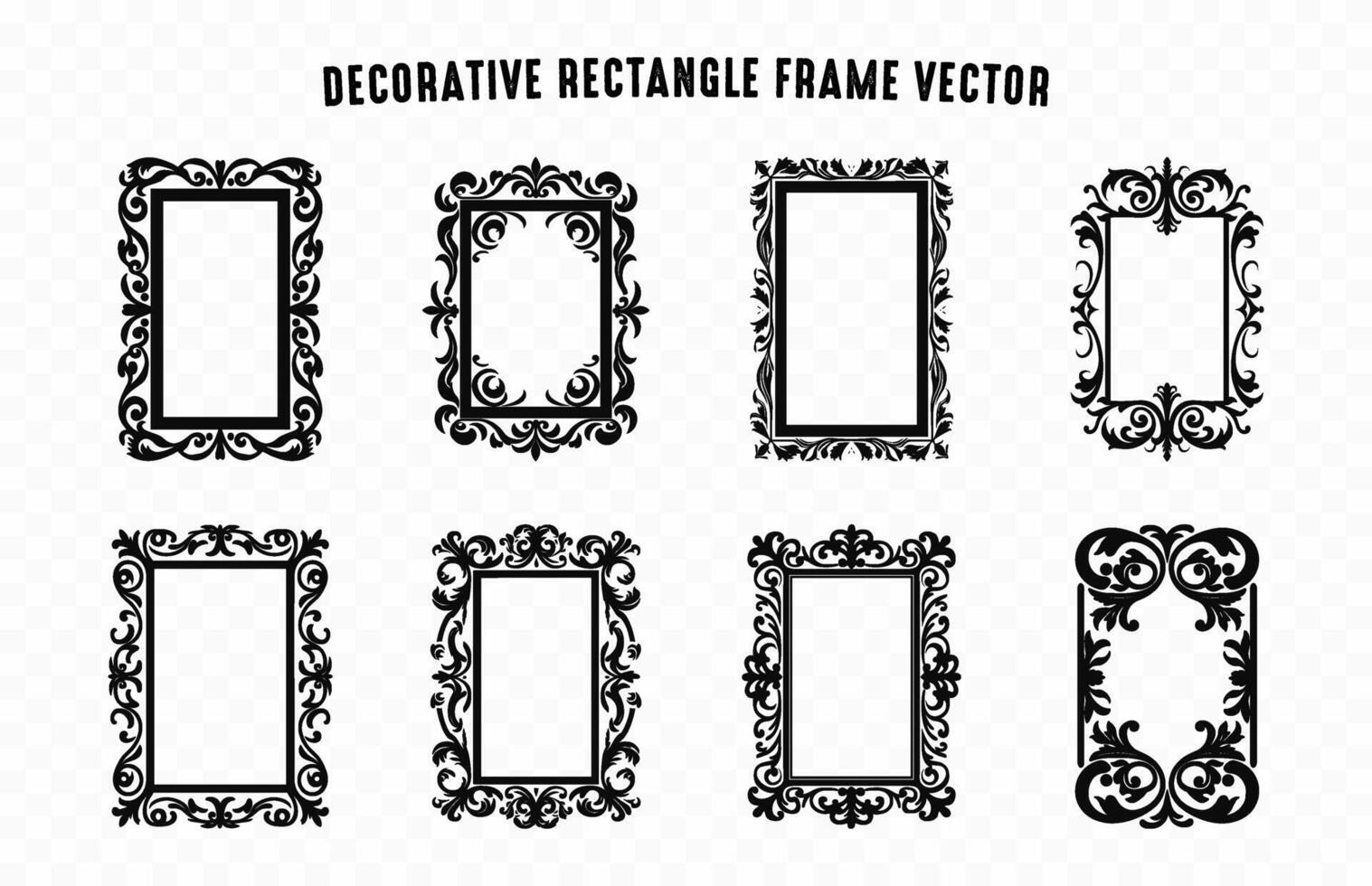 Vintage ▾ ornamentale angolo confine vettore fascio, impostato di decorativo rettangolo telaio vettore gratuito