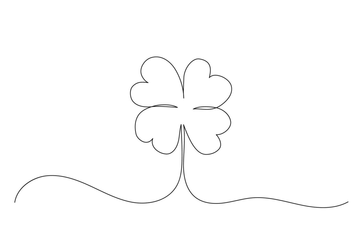 trifoglio celtico fortunato simbolo continuo linea arte tradizionale decorativo foglia isolato su bianca. patrick giorno vacanza. vettore illustrazione