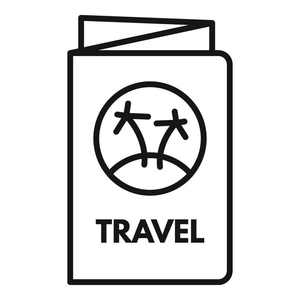 viaggio biglietto etichetta icona schema vettore. famiglia assicurazione vettore