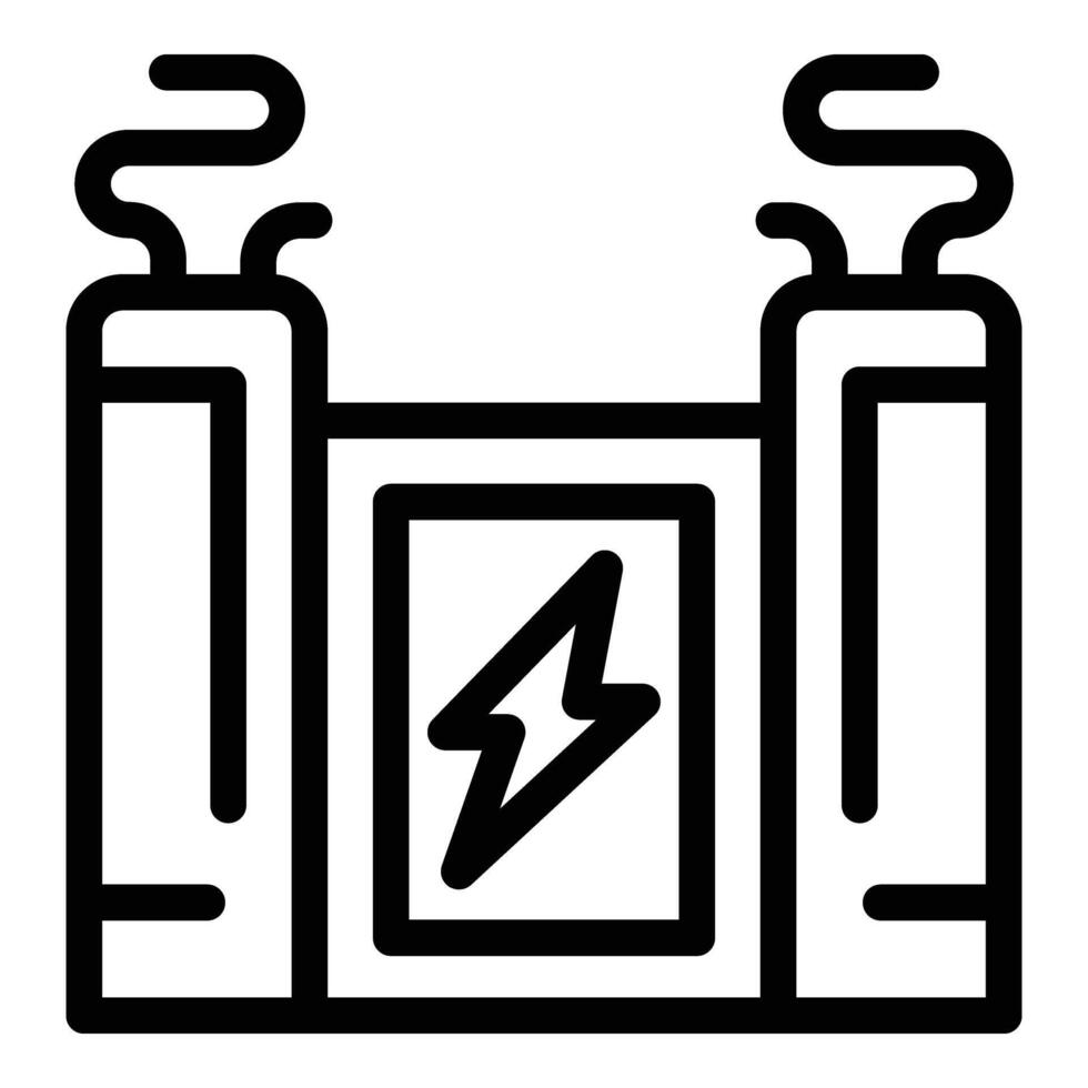 nucleare energia stazione icona schema vettore. carburante naturale vettore