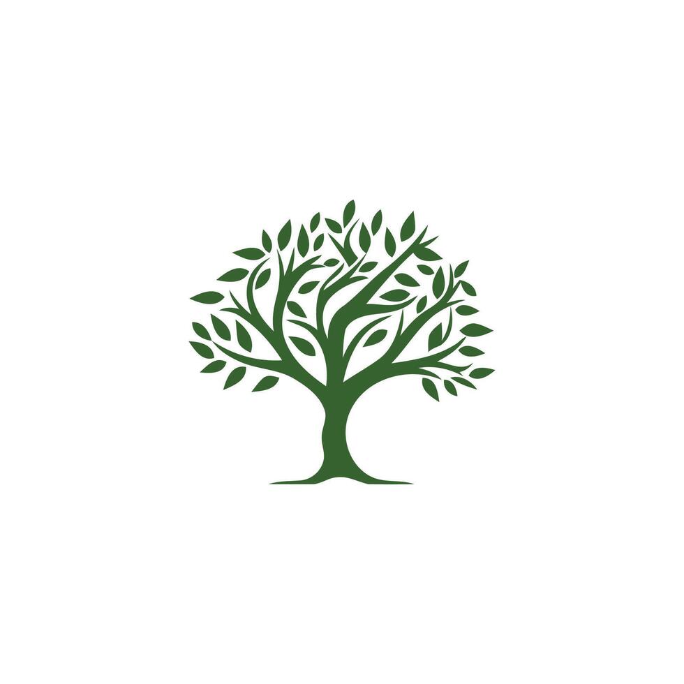 ai generato astratto albero di vita logo. biologico natura simbolo. albero ramo con foglia cartello. naturale pianta design elemento emblema. vettore illustrazione.