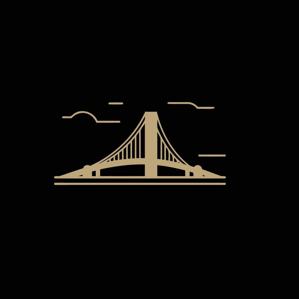 ai generato il ponte logo è un' minimalista e semplice a forma di ponte logo. il logo anche sembra molto elegante e elegante a il stesso volta. vettore