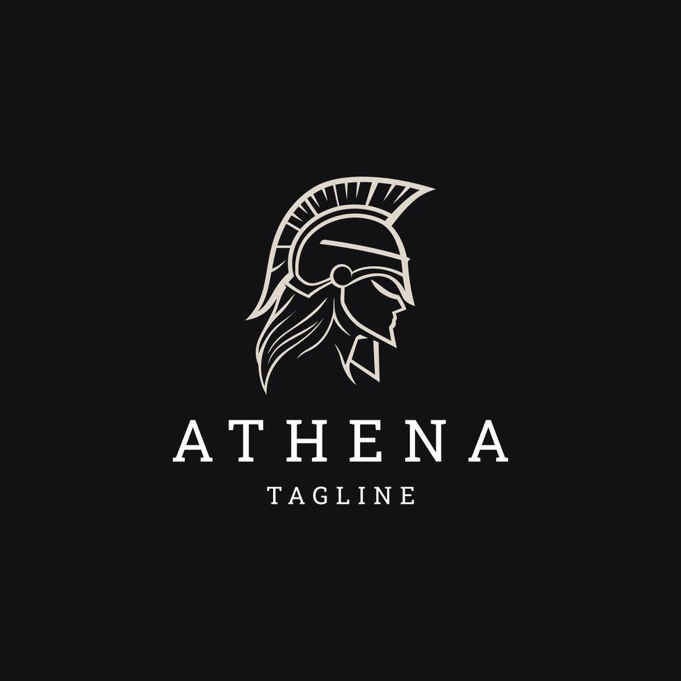 ai generato athena linea arte logo icona design modello vettore