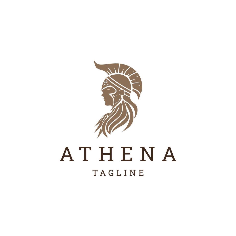 ai generato athena linea arte logo icona design modello vettore