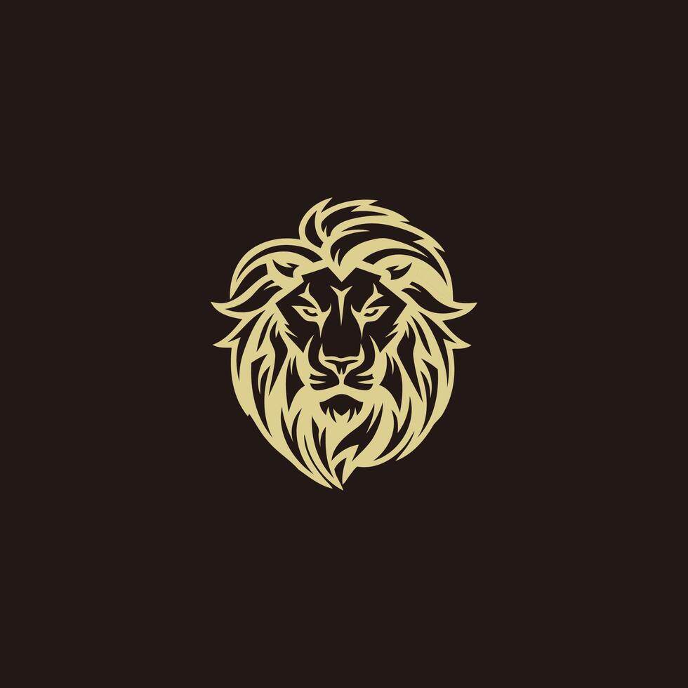 ai generato Leone testa logo icon.premium re animale cartello. vettore illustrazione.