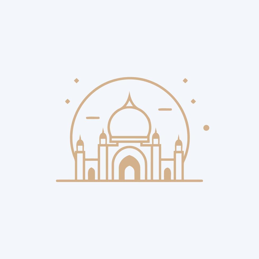 ai generato moschea logo design con islamico creativo concetto vettore