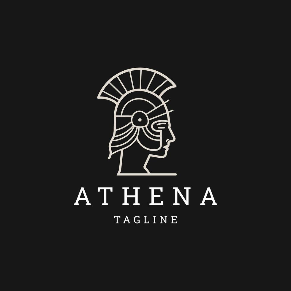 ai generato athena linea arte logo icona design modello vettore