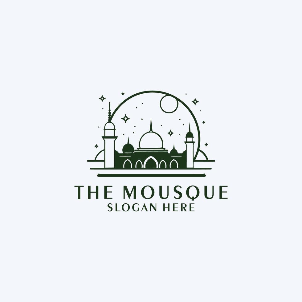 ai generato moschea logo design con islamico creativo concetto vettore