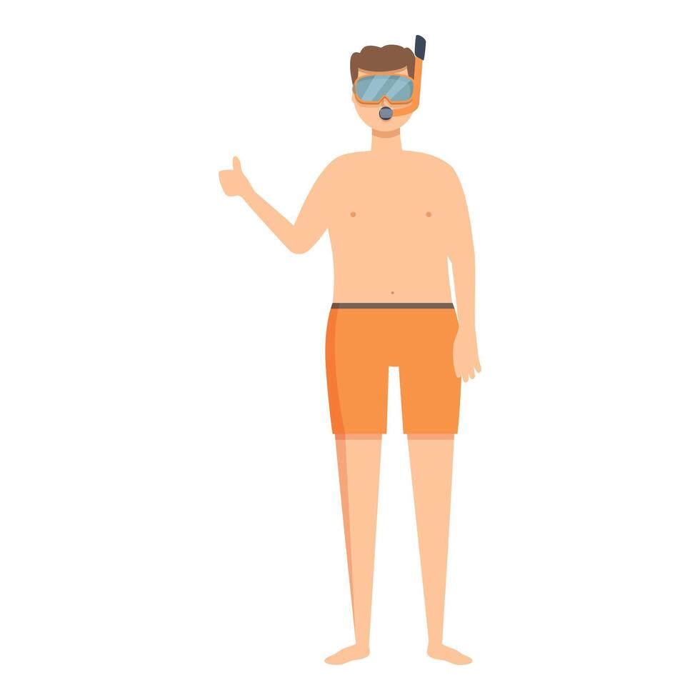 immersione maschera icona cartone animato vettore. piscina divertimento ricreazione vettore