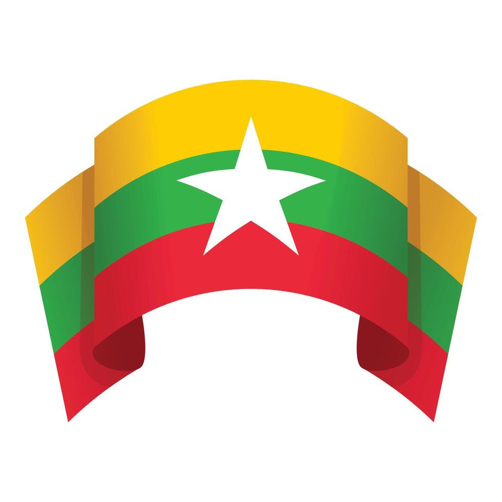 bandiera Festival giorno icona cartone animato vettore. Myanmar nazione vettore