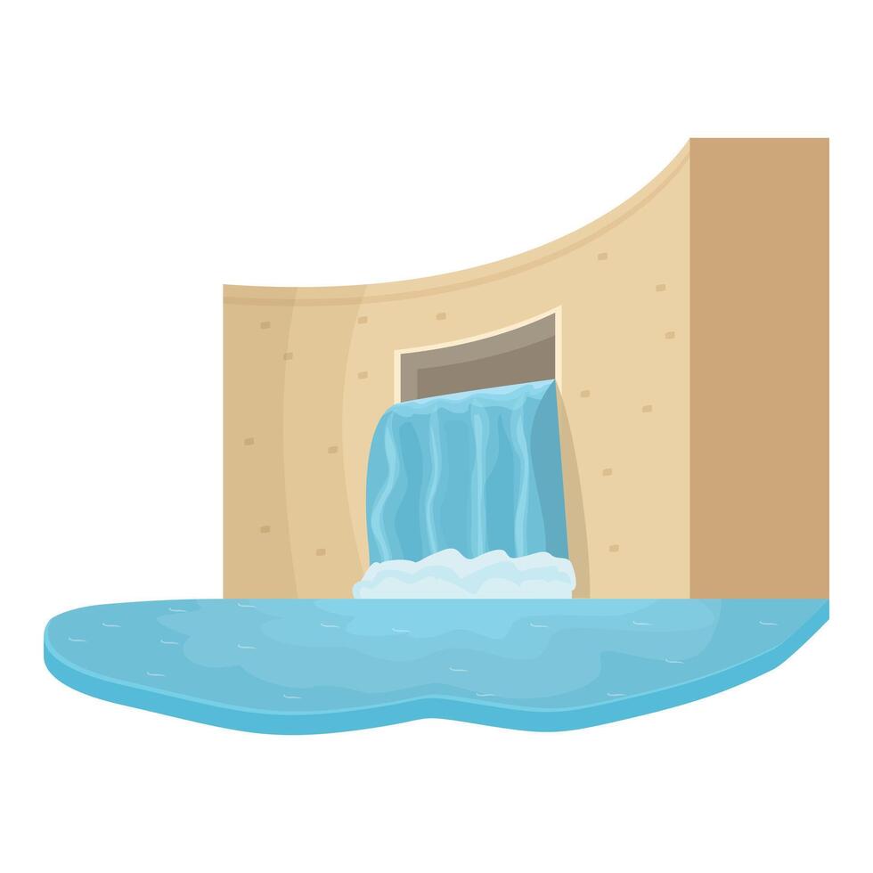 produttore energia acqua icona cartone animato vettore. fonte energia idroelettrica vettore