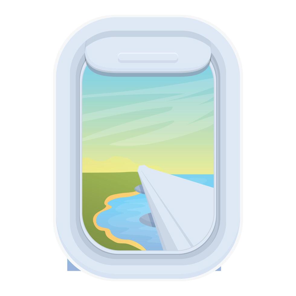nube Aperto finestra icona cartone animato vettore. viaggio aerotrasportato vettore