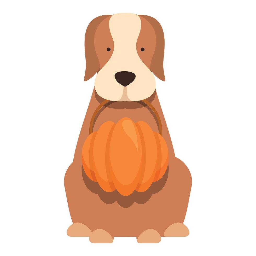 cane zucca festa icona cartone animato vettore. cane animale domestico vettore