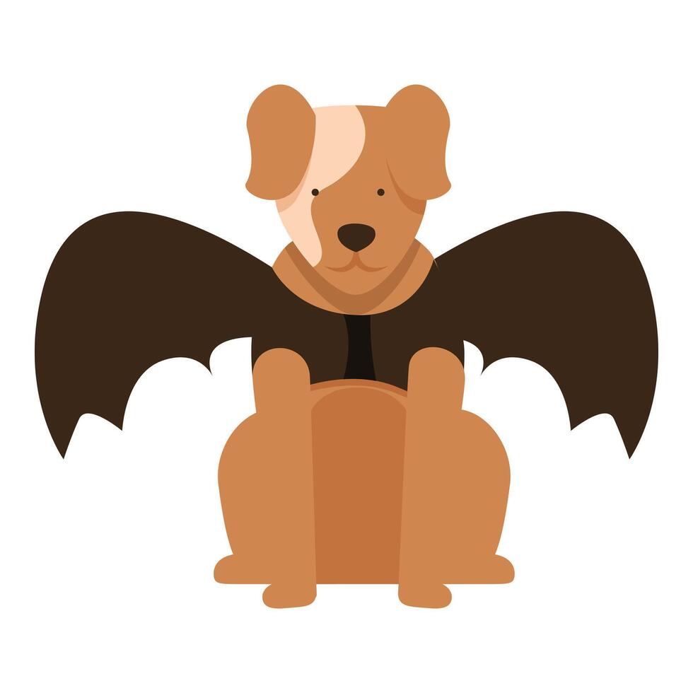 cane pipistrello costume icona cartone animato vettore. Halloween festa vettore
