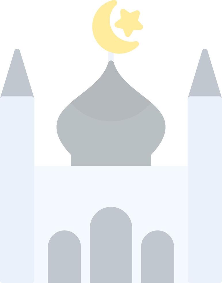 moschea piatto leggero icona vettore